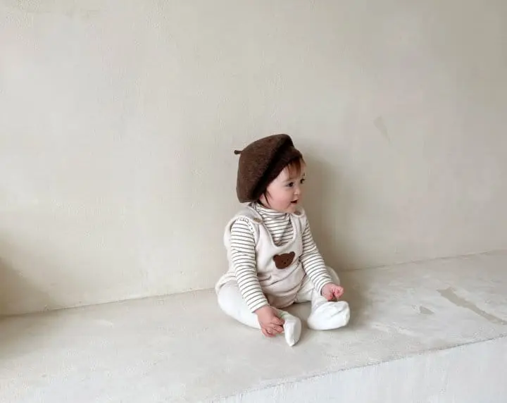 Bebe Nine - Korean Baby Fashion - #babywear - Fleece Bear Dungarees - 11
