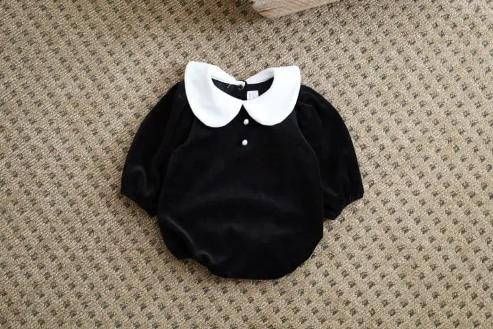 Bebe Nine - Korean Baby Fashion - #babywear - Velvet Collar Bodysuit - 11
