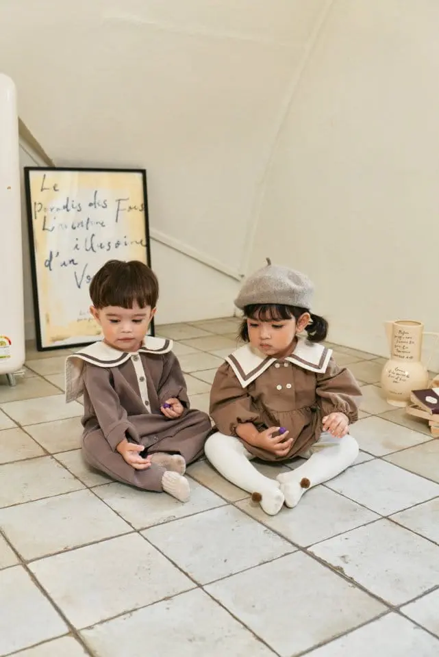 Bebe Nine - Korean Baby Fashion - #onlinebabyboutique - Marlang Collar Overalls