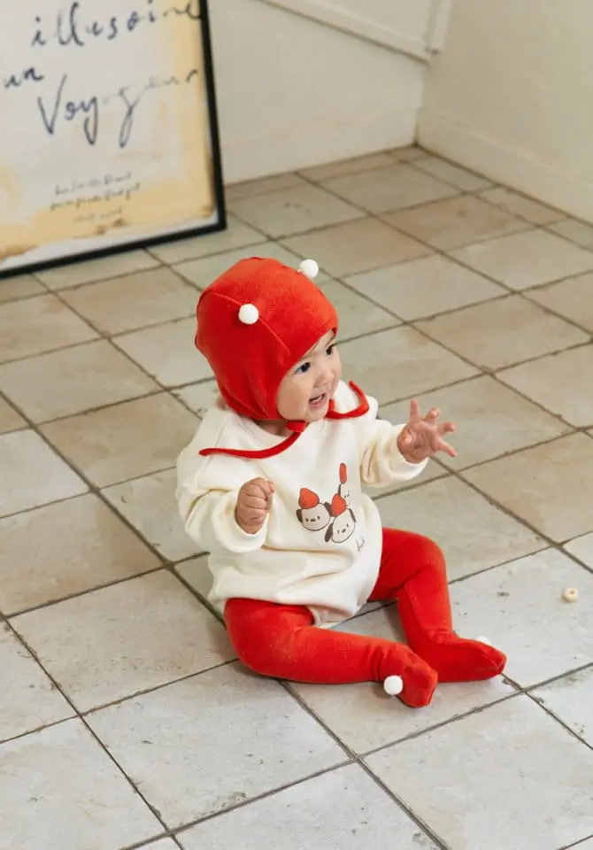 Bebe Nine - Korean Baby Fashion - #onlinebabyshop - Mung Berry Fleece Bodysuit - 5