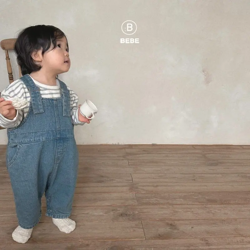 Bella Bambina - Korean Baby Fashion - #babyboutique - Bebe Winter Denim Dungarees Bodysuit - 10