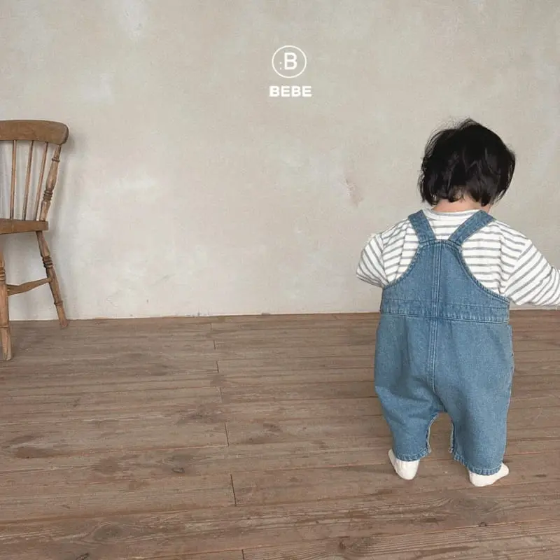 Bella Bambina - Korean Baby Fashion - #babyboutique - Bebe Winter Denim Dungarees Bodysuit - 11