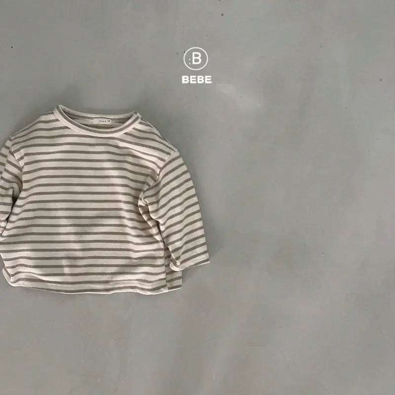 Bella Bambina - Korean Baby Fashion - #babygirlfashion - Bebe Stripes Big Box Tee - 2
