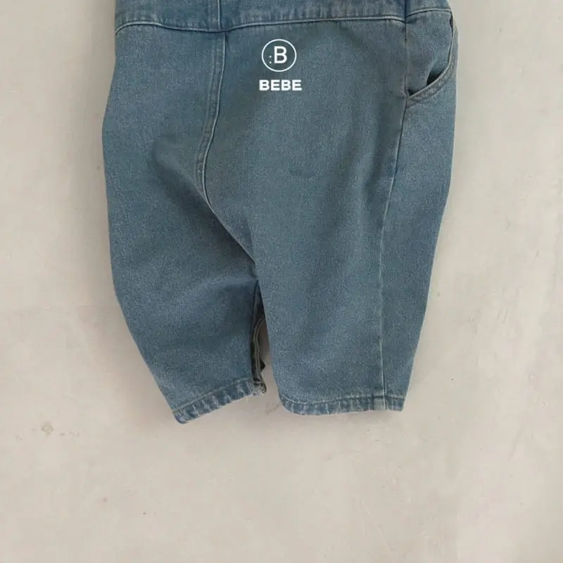Bella Bambina - Korean Baby Fashion - #babylifestyle - Bebe Winter Denim Dungarees Bodysuit - 2