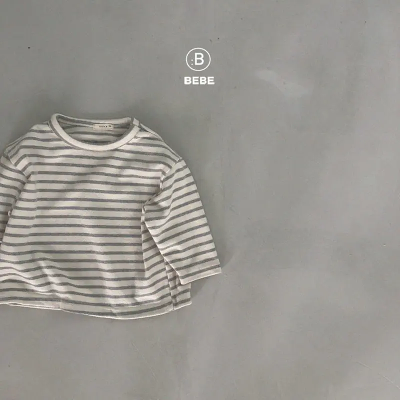 Bella Bambina - Korean Baby Fashion - #babyoutfit - Bebe Stripes Big Box Tee - 6