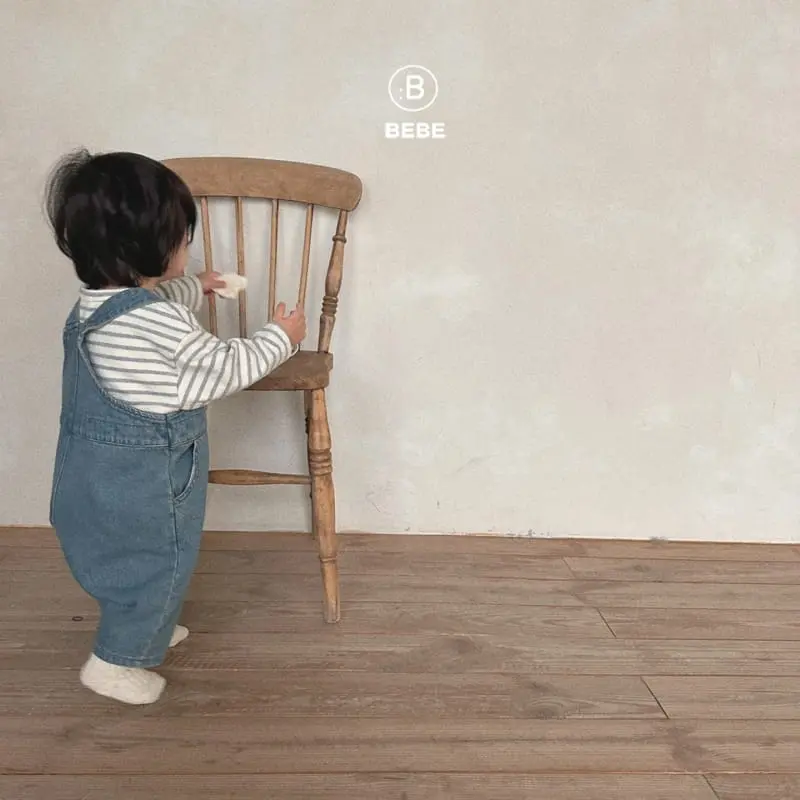 Bella Bambina - Korean Baby Fashion - #onlinebabyshop - Bebe Winter Denim Dungarees Bodysuit - 9