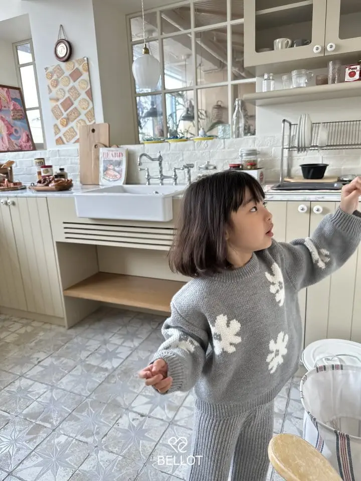 Bellot - Korean Children Fashion - #kidsshorts - Flower Knit Tee - 8