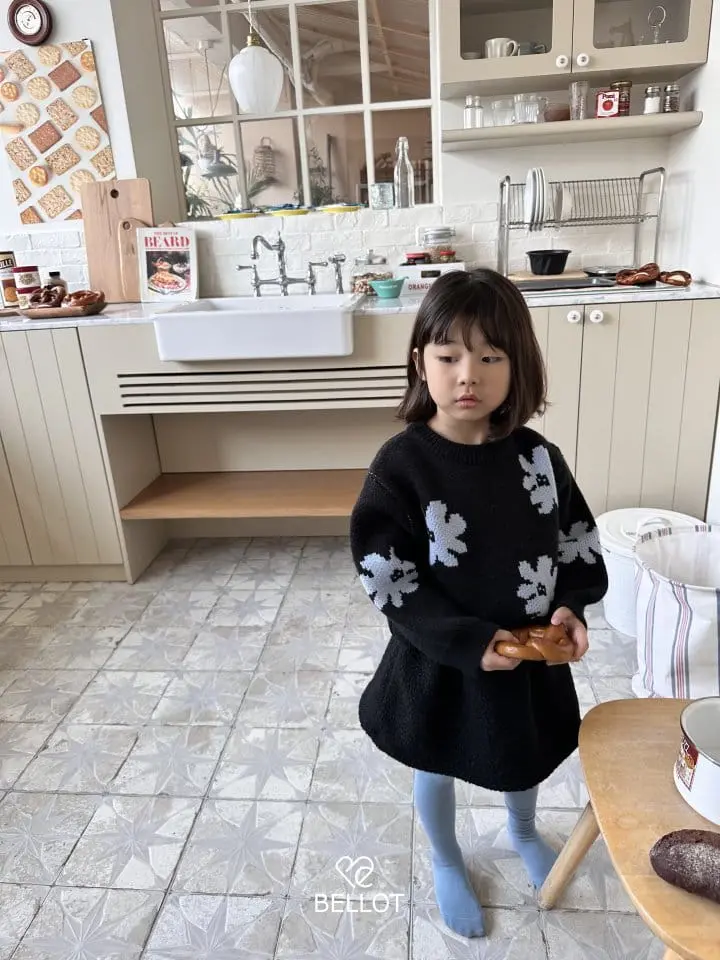 Bellot - Korean Children Fashion - #kidzfashiontrend - Flower Knit Tee - 10