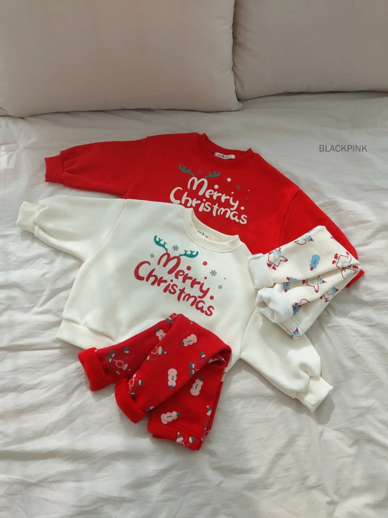 Black Pink - Korean Children Fashion - #childrensboutique - Christmas Sweatshirt - 2