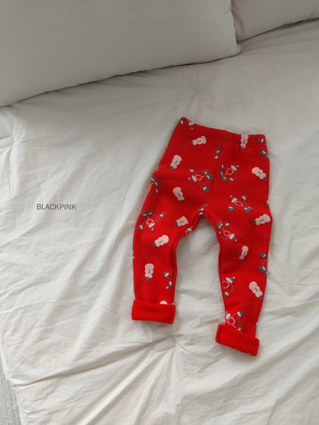 Black Pink - Korean Children Fashion - #fashionkids - Snow Santa Leggings - 6
