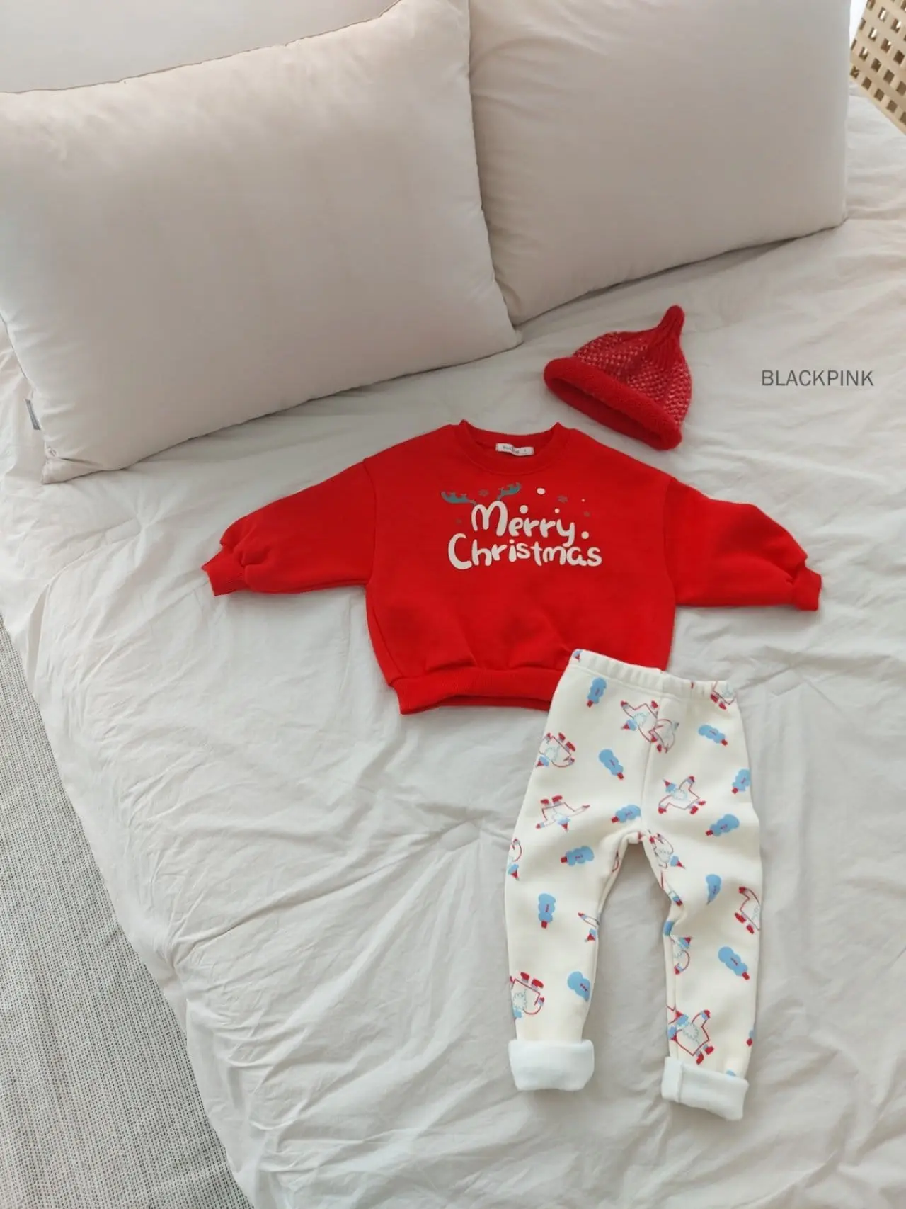 Black Pink - Korean Children Fashion - #kidsshorts - Snow Santa Leggings - 7