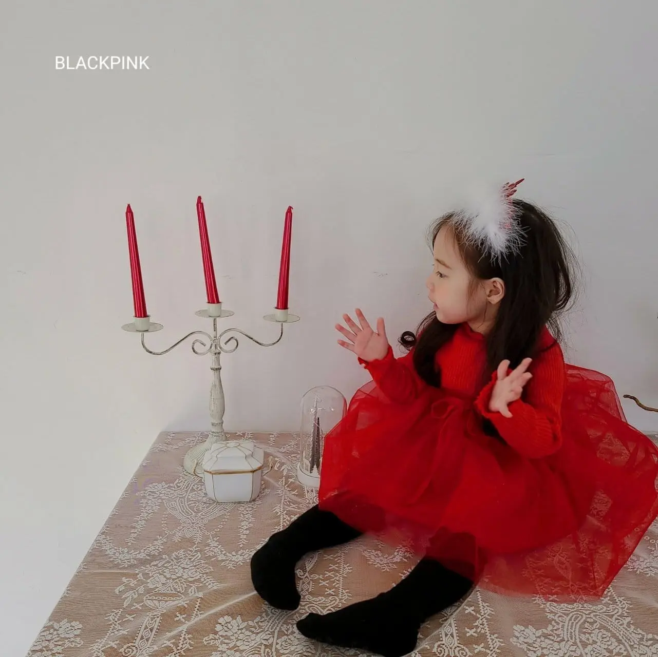 Black Pink - Korean Children Fashion - #prettylittlegirls - Christmas Sa One-Piece - 10