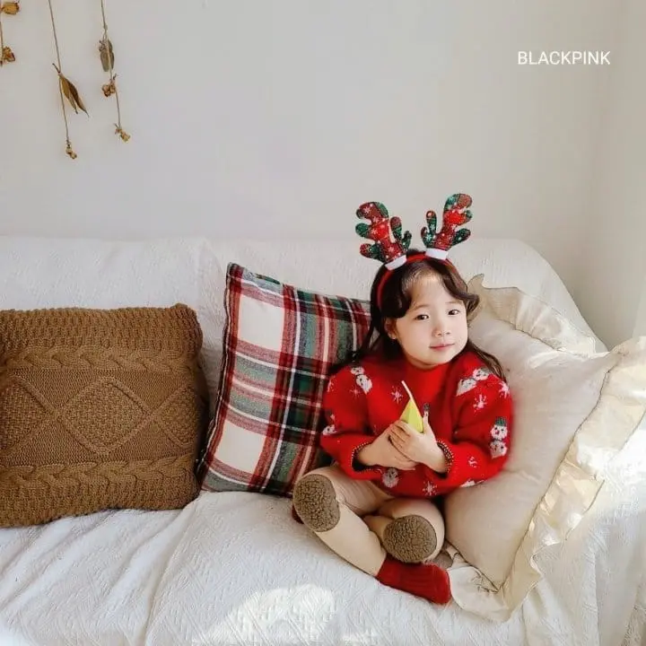 Black Pink - Korean Children Fashion - #stylishchildhood - Snowman Knit