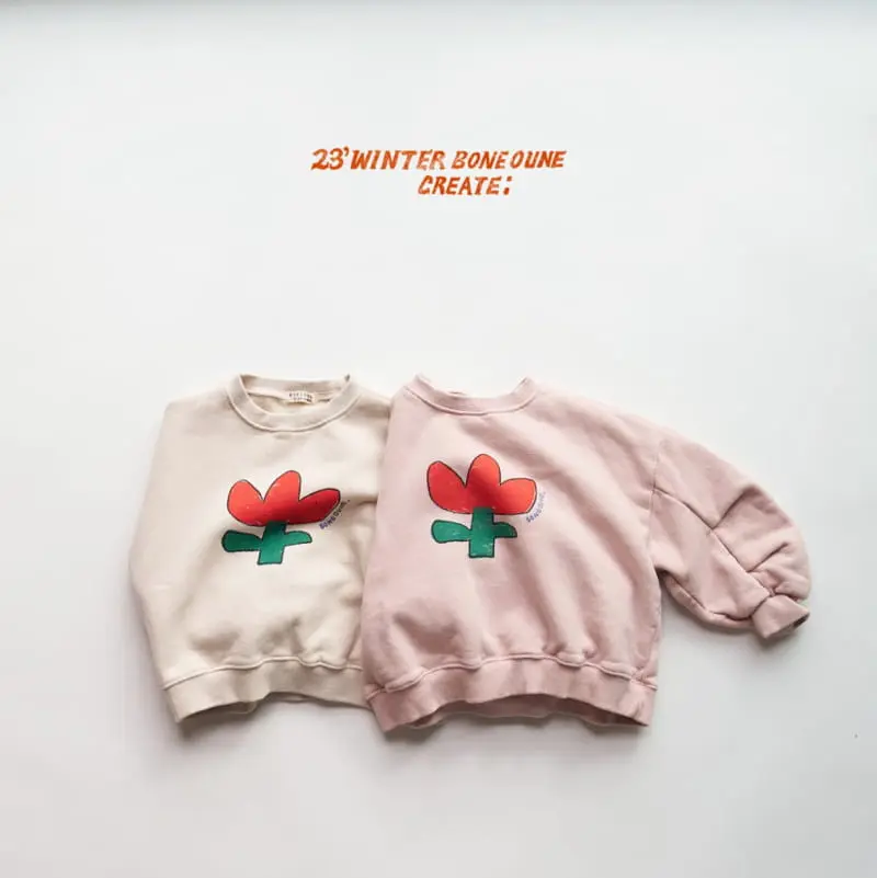 Boneoune - Korean Children Fashion - #childofig - Red Flower Sweatshirt