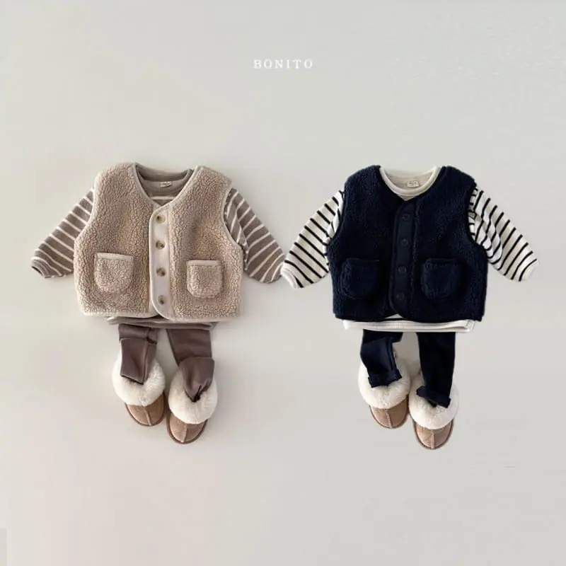 Bonito - Korean Baby Fashion - #babyclothing - St Piping Tee Set