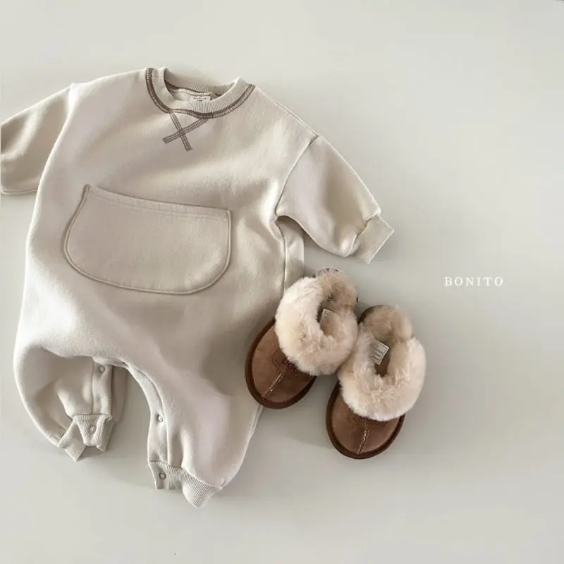 Bonito - Korean Baby Fashion - #babygirlfashion - Gay Big Pocket Bodysuit - 7