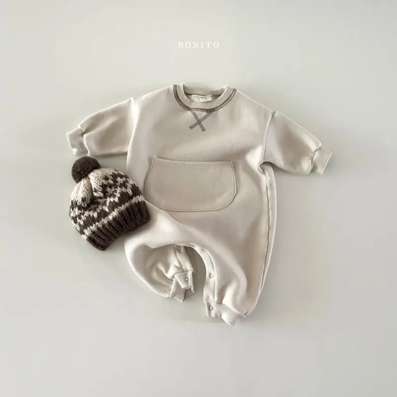 Bonito - Korean Baby Fashion - #babyoninstagram - Gay Big Pocket Bodysuit - 9