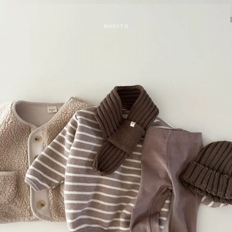 Bonito - Korean Baby Fashion - #onlinebabyshop - St Piping Tee Set - 12