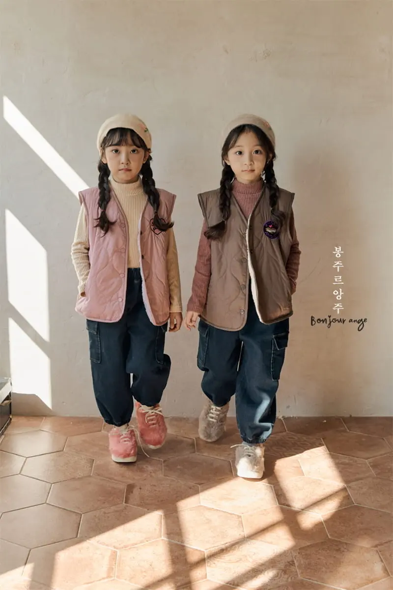 Bonjour Ange - Korean Children Fashion - #childrensboutique - Denim Fleece Pants