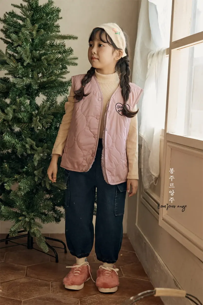 Bonjour Ange - Korean Children Fashion - #kidzfashiontrend - Denim Fleece Pants - 7