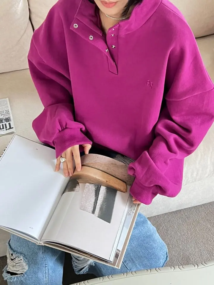 Bricklane - Korean Women Fashion - #momslook - High Button Sweatshirt - 5