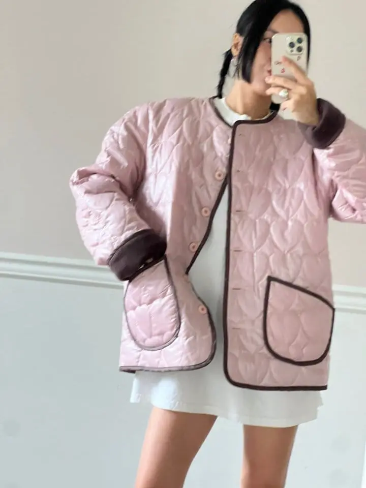 Bricklane - Korean Women Fashion - #momslook - Heart Quilting Jumper - 10