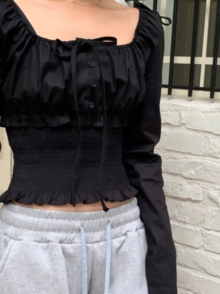 Bricklane - Korean Women Fashion - #momslook - Smocked Blouse - 7
