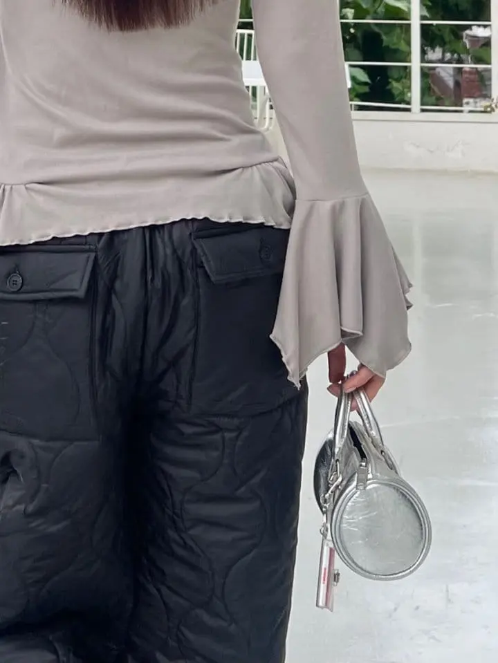 Bricklane - Korean Women Fashion - #momslook - Unbalance Shirring Hool Tee - 6