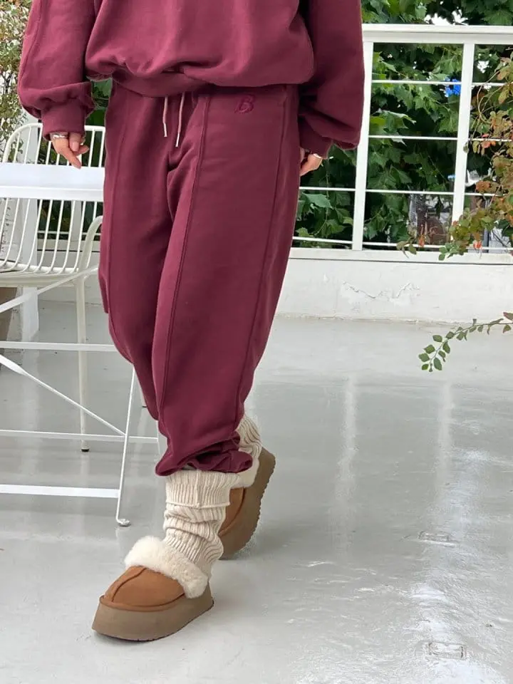 Bricklane - Korean Women Fashion - #momslook - B Logo Pants - 8
