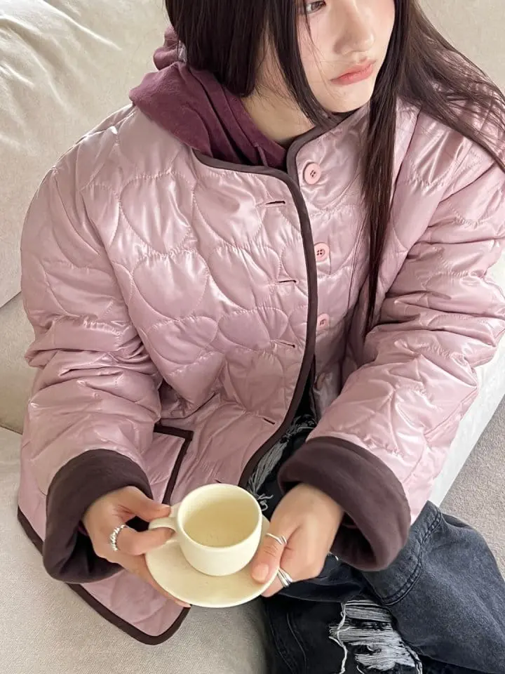 Bricklane - Korean Women Fashion - #vintagekidsstyle - Heart Quilting Jumper - 4