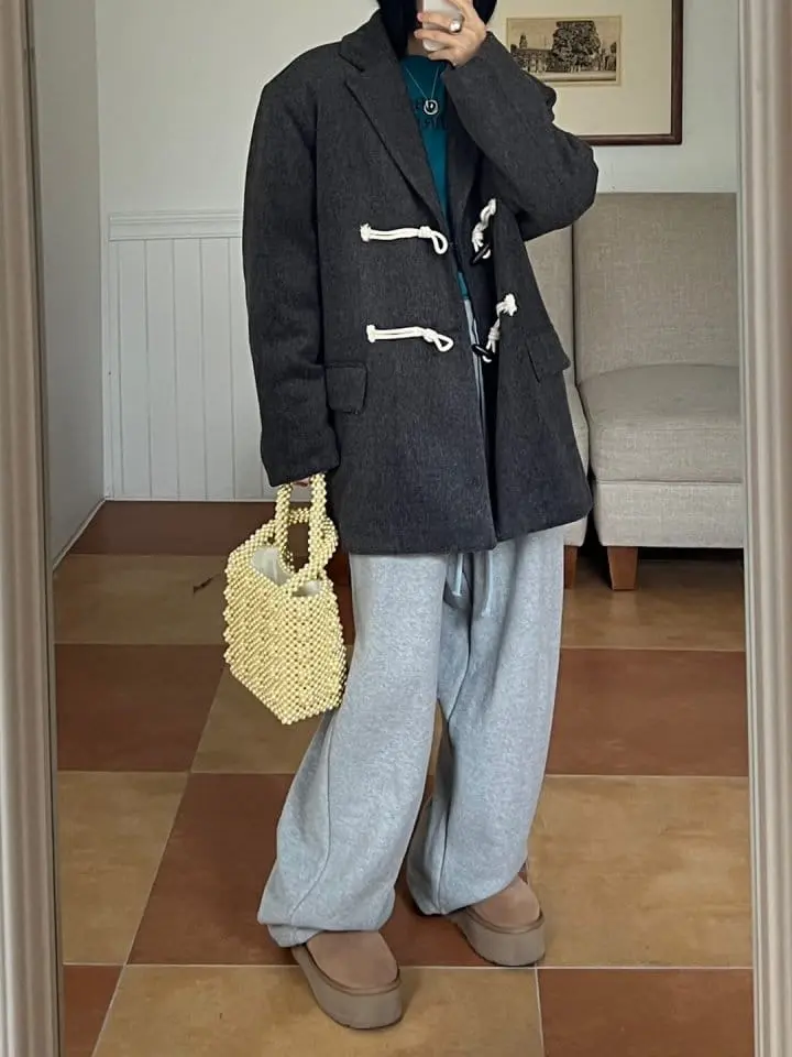 Bricklane - Korean Women Fashion - #restrostyle - Tteokbokki Button Coat - 5