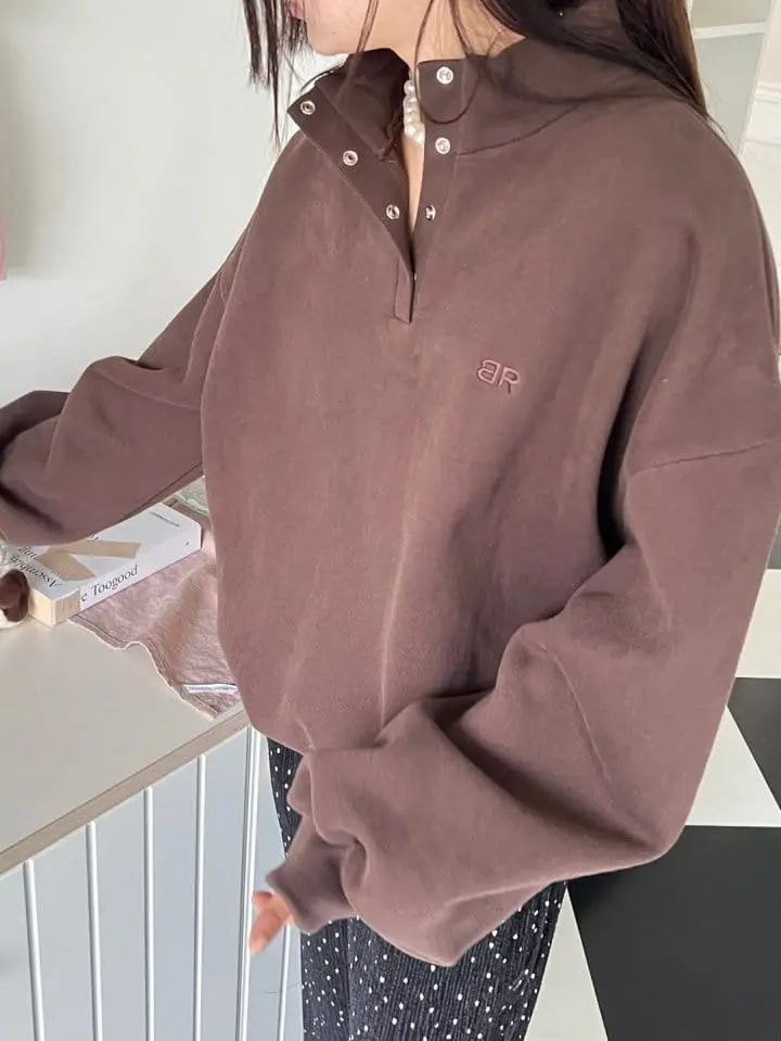 Bricklane - Korean Women Fashion - #romanticstyle - High Button Sweatshirt - 11