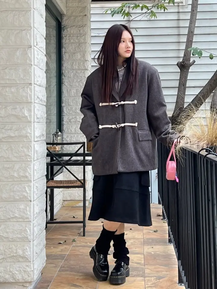 Bricklane - Korean Women Fashion - #thelittlethings - Tteokbokki Button Coat - 9