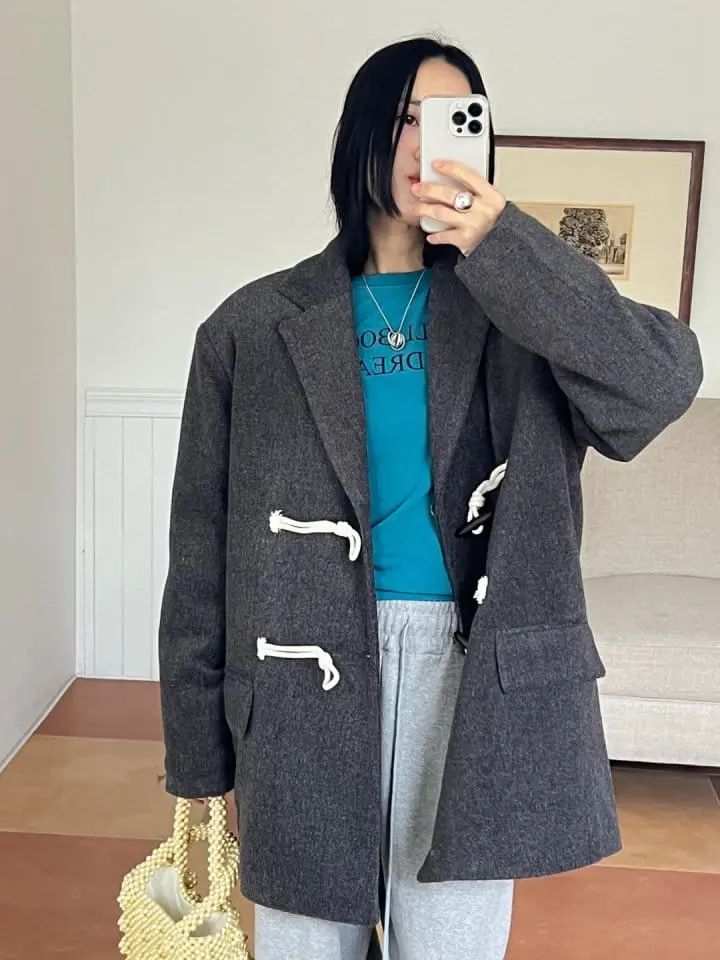 Bricklane - Korean Women Fashion - #vintageinspired - Tteokbokki Button Coat - 2
