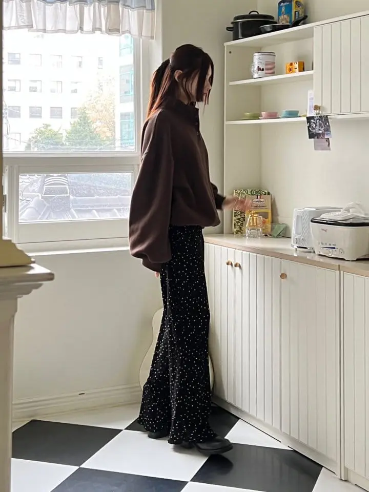 Bricklane - Korean Women Fashion - #vintagekidsstyle - Dot Pleats Pants - 9