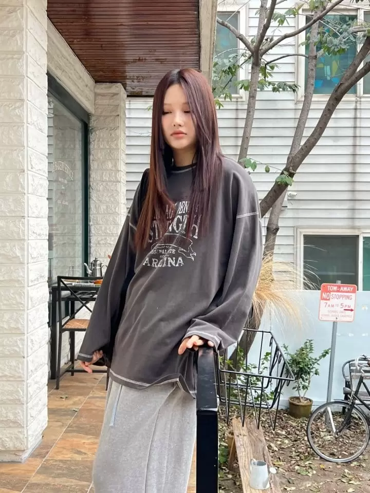 Bricklane - Korean Women Fashion - #vintagekidsstyle - Vintage Paint Tee