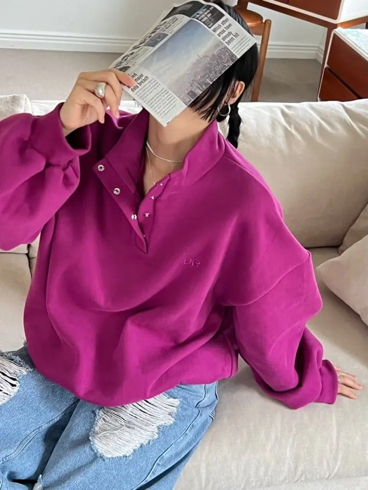 Bricklane - Korean Women Fashion - #womensfashion - High Button Sweatshirt - 6