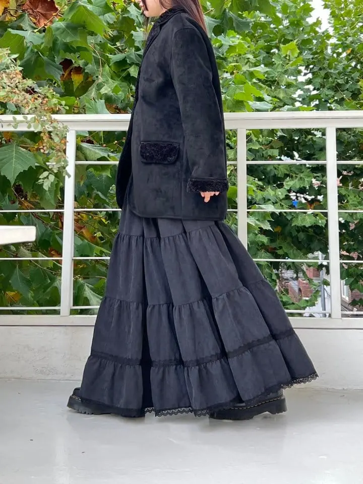 Bricklane - Korean Women Fashion - #momslook - Suede KangKang Skirt - 4