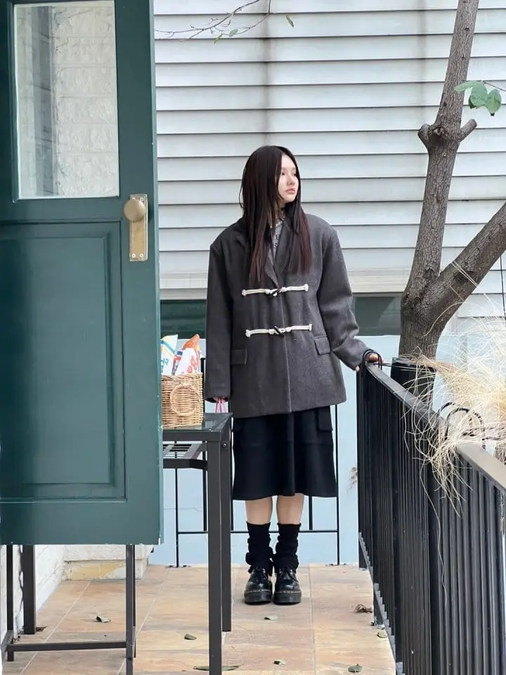 Bricklane - Korean Women Fashion - #womensfashion - Tteokbokki Button Coat - 11
