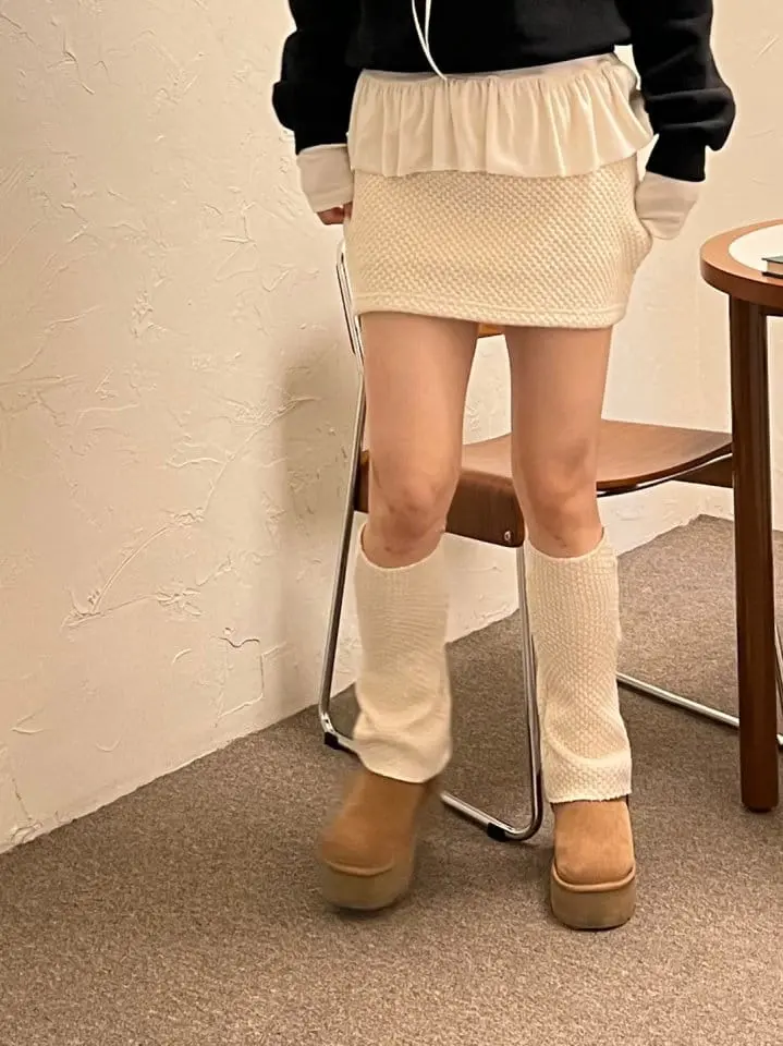 Bricklane - Korean Women Fashion - #womensfashion - Bookle Skirt Warmer Set - 5