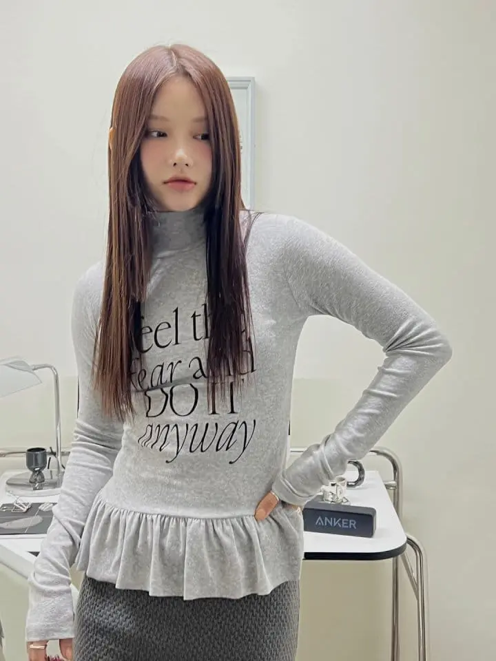 Bricklane - Korean Women Fashion - #womensfashion - Frill Turtleneck Tee - 10