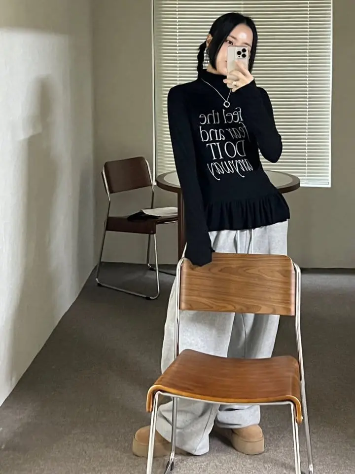 Bricklane - Korean Women Fashion - #womensfashion - Frill Turtleneck Tee - 8