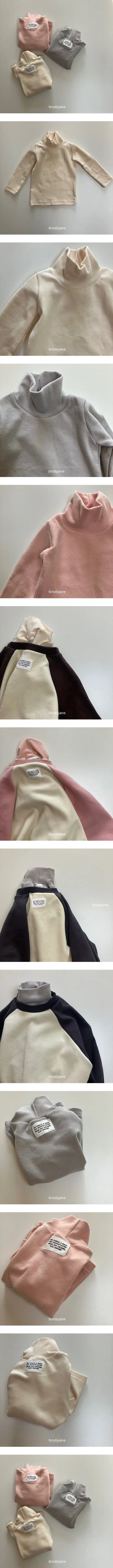 Brody Jane - Korean Children Fashion - #kidsshorts - Peach High Neck Tee