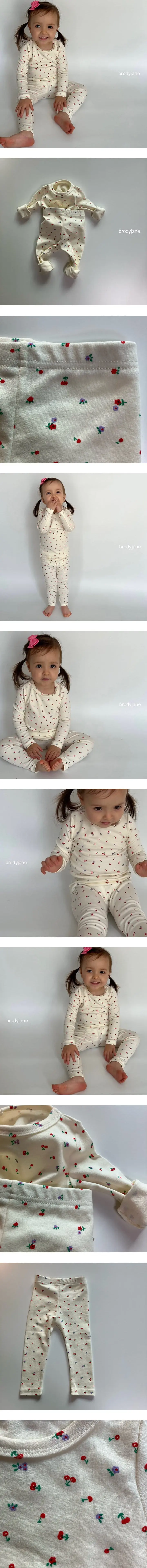 Brody Jane - Korean Children Fashion - #kidsstore - Flower Cherry Top Bottom SET