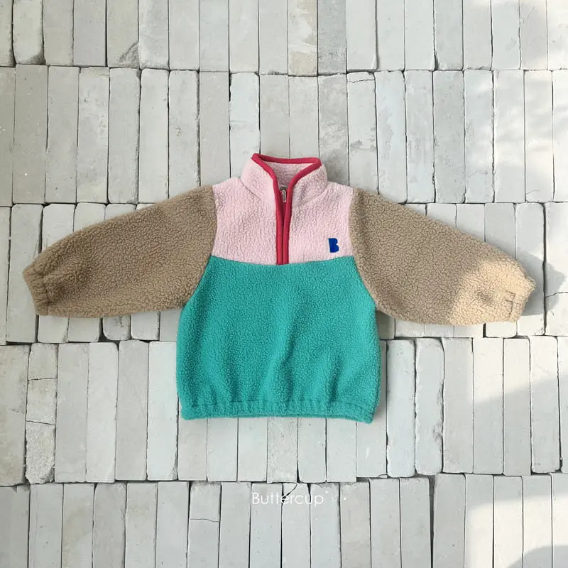 Buttercup - Korean Children Fashion - #prettylittlegirls - Fleece Half Zip-up