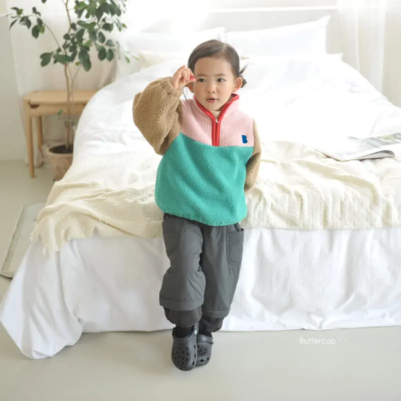 Buttercup - Korean Children Fashion - #todddlerfashion - Fleece Half Zip-up - 2