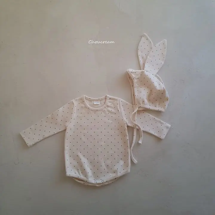 Choucream - Korean Baby Fashion - #babyboutique - Winter Rabbit Bonnet bOdysuit SET