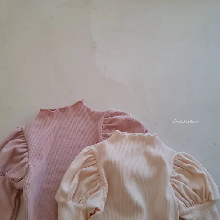 Choucream - Korean Baby Fashion - #babyboutiqueclothing - Puff Half Neck Tee