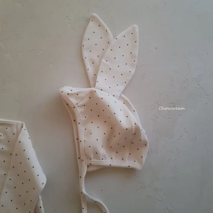 Choucream - Korean Baby Fashion - #babyclothing - Winter Rabbit Bonnet bOdysuit SET - 3