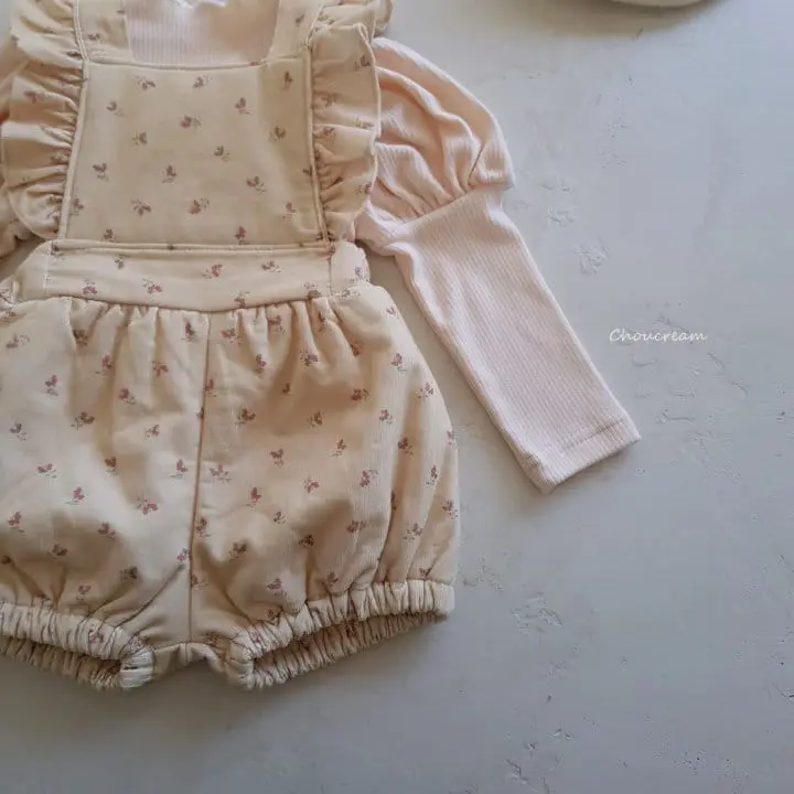 Choucream - Korean Baby Fashion - #babyfashion - Padding Frill Dungaree Bodysuit - 9